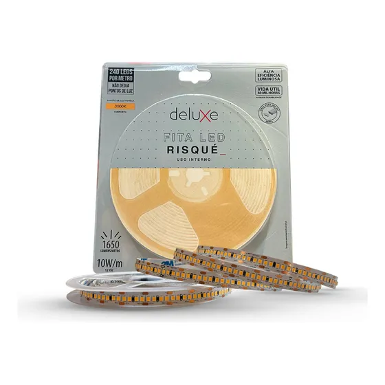 Fita Risqué Led 10wm Amarela 3000k 5 Metros 12v Ip20 Avant Luz Branco-quente 3000K 127/220V