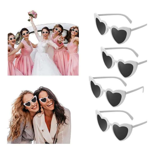Pack De 4 Lentes De Corazon Fiesta Boda Playa Vintage