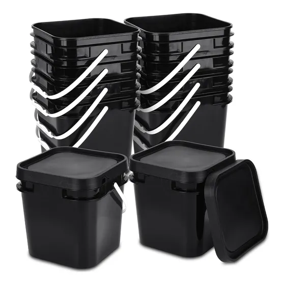 Cubo Cuadrado Suzile De 10 Litros Con Tapa, Plástico Apto Pa