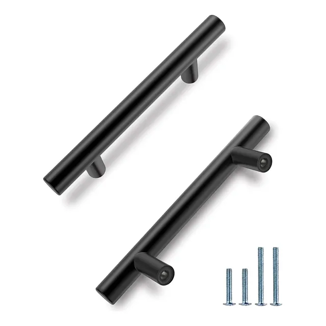 Tirador Manilla Cocinas Mueble Gaveta Acero Inox. Negro