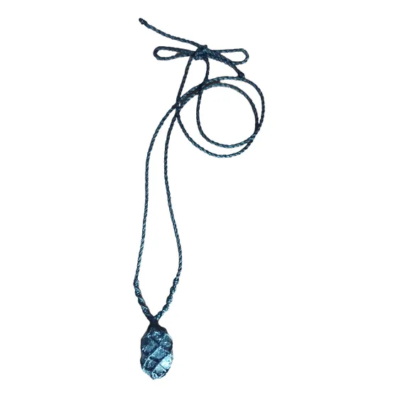 Collar Con Piedra Natural Turmalina Negra 100% Hecho A Mano