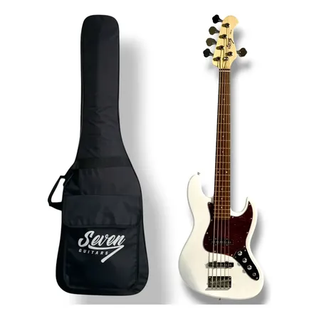 Contrabaixo J.bass Seven 5 Cordas Sjb-57 Wh Com Bag