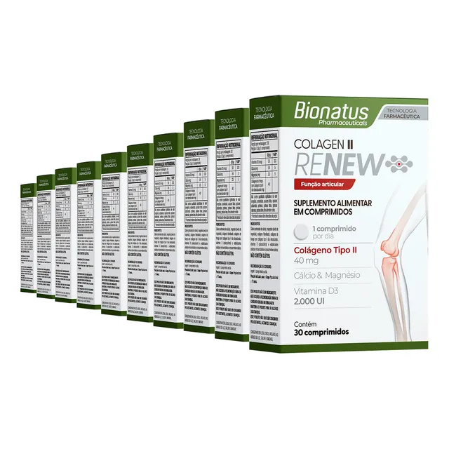 10x Renew Colageno Tipo Ii 40mg+vit+min Green 30caps