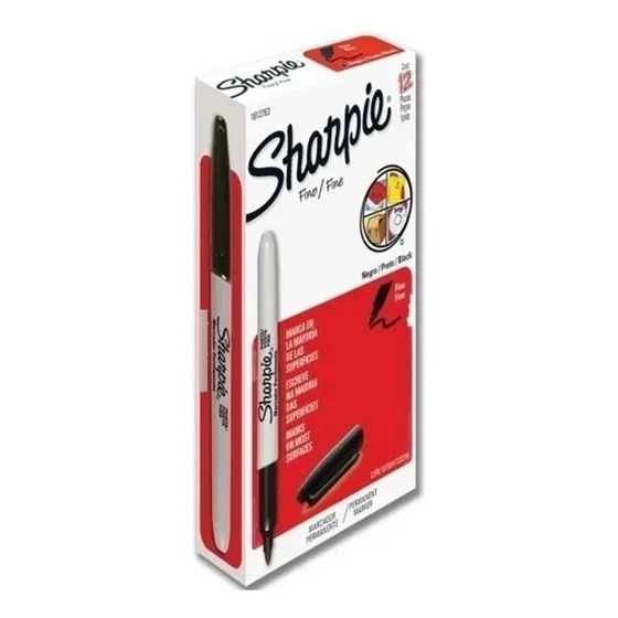 Caja De Marcadores Sharpie Negro Permanente