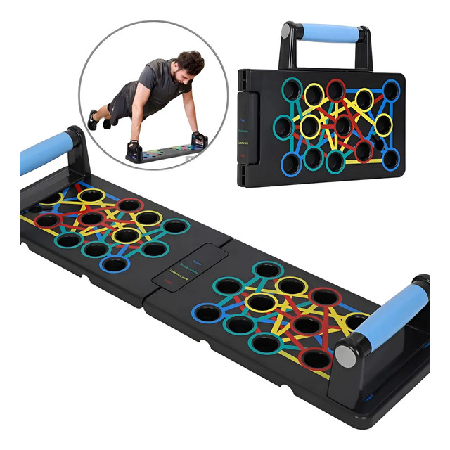 Prancha Flexão 9 Em 1 Exercicios Portátil Dobrável Push Up Adulto Triceps Peito Costas Fun...