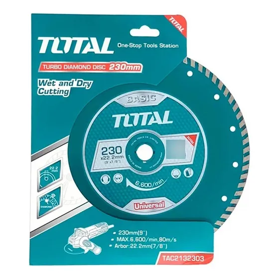 Disco De Corte Diamantado Turbo 9 Pulgadas 230mm Total Color Turquesa
