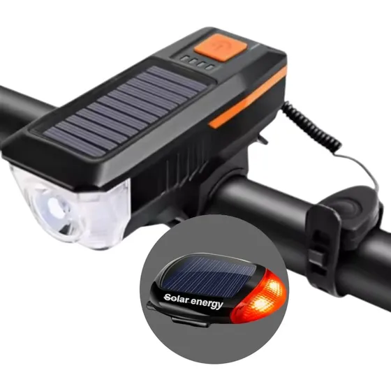 Combo! Luces Solares Delantera Y Trasera Para Bicicleta Dzz