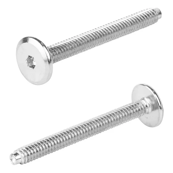 Tornillo Conector Union Niquelado Muebles 6 Cm X 1/4 100 Uds