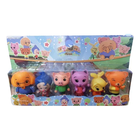 Set Plim Plim Y Sus Amigos Muñecos Jebe Articulable Niños