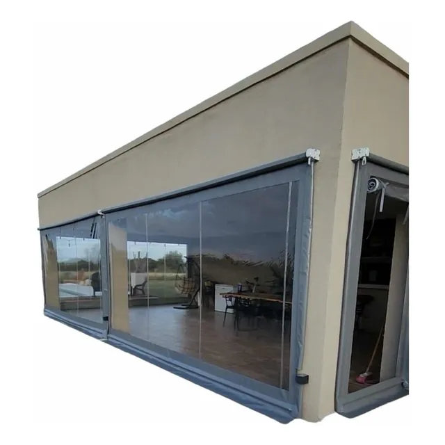 Toldo Vertical Cortina Exterior Lona Pvc Transparente 