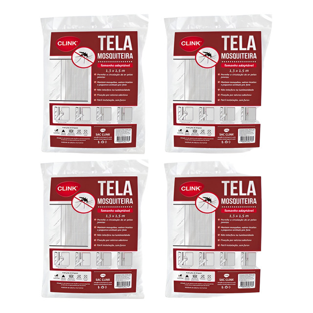 Kit 4 Tela Mosquiteira Janela Velcro Ajustável Anti Insetos Kit 4 Tela Mosquiteira Janela Velcro Ajustável Anti Insetos