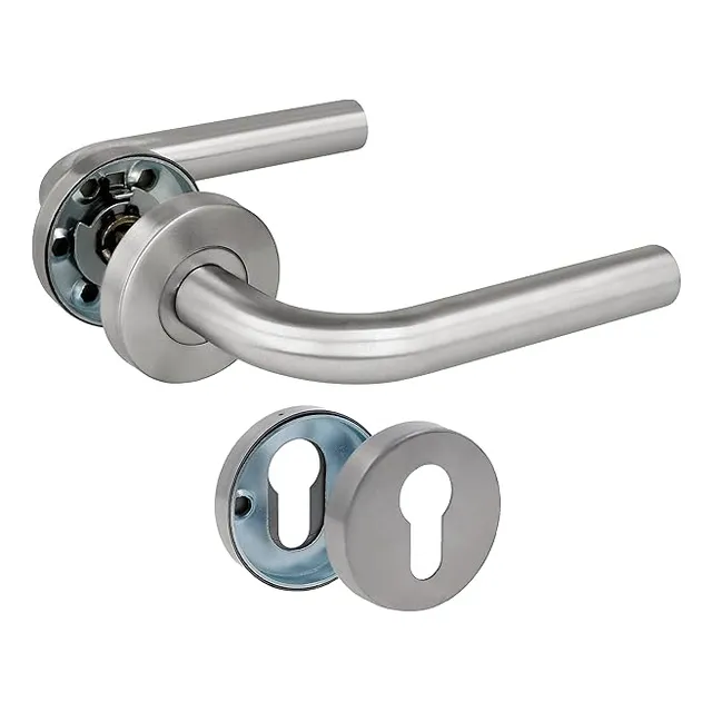 Manillas Curvas Puerta Principal Acero Inox Movil-movil