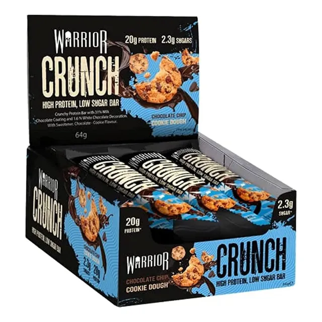 Barra Proteica 20gr Warrior Crunch 12unidades Fisica Sabor Chocolate Chip Cookie