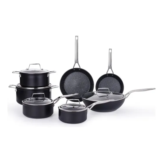 Juego De Ollas 12 Piezas Antiadherente Nero Roccia