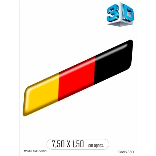 Sticker Bandera Alemania 7.5x1.5 Cm Uv Dtf
