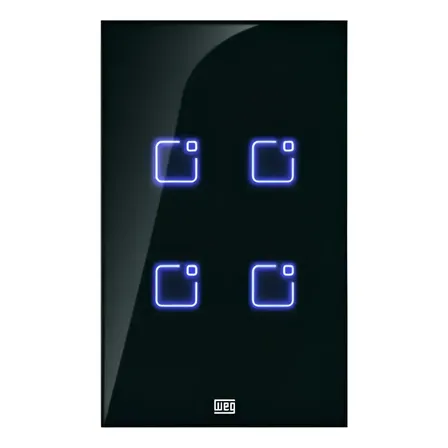 Interruptor Inteligente Weg Touch 4 Botões Wifi E Rf Alexa