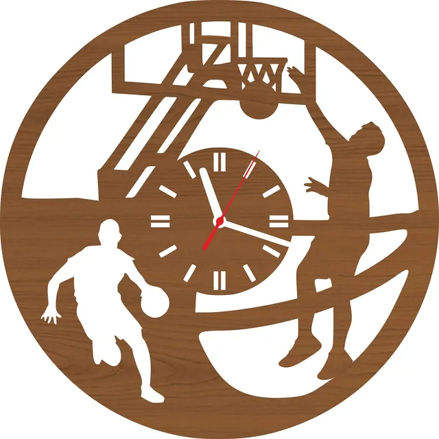 Regalo Absolutamente Unico Xdf Reloj Pared Madera Baloncesto