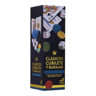 Set De Casino Cubilete + Baraja Póker Y Española + Fichas Set De Casino Cubilete + Baraja Póker Y Española + Fichas