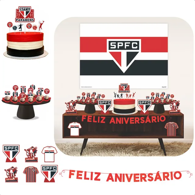 Kit Festa São Paulo Festa Decoração De Aniversário Futebol