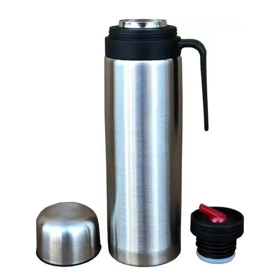 Termo Media Manija 1 L Acero Inoxidable Pico Matero Cebador Color Plateado