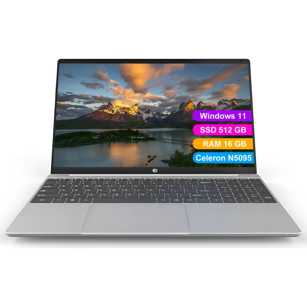 15.6  Notebook Intel N5095 16gb Ram 512gb Ssd Windows 11 Plateado