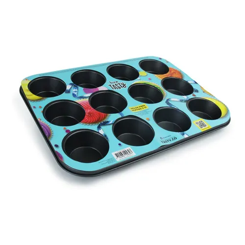 Molde Para Muffins X 12 Cavidades Tasty Dk174673 Gris
