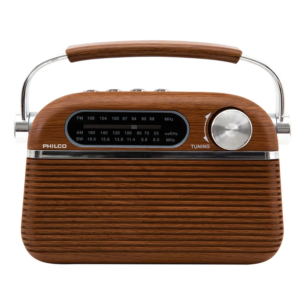 Radio Philco Estilo Vintage Inalámbrica Bt Vt329 Color Negro