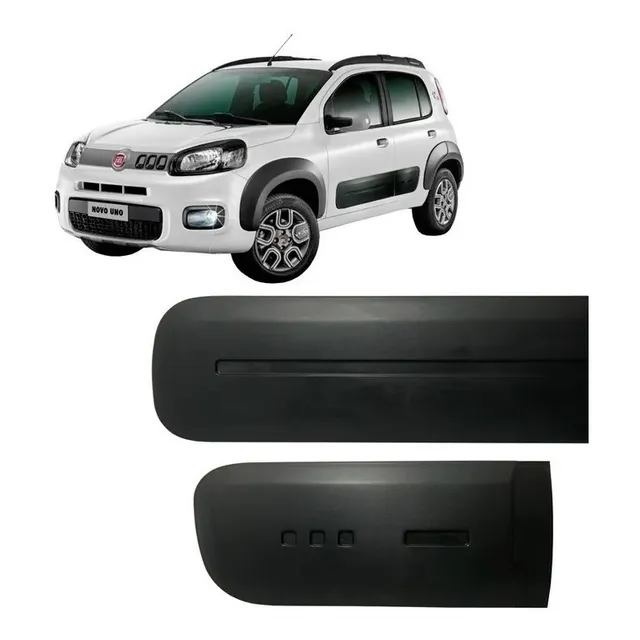Friso Lateral Fiat Novo Uno Way 2010 A 2018 Largo Preto 4pts