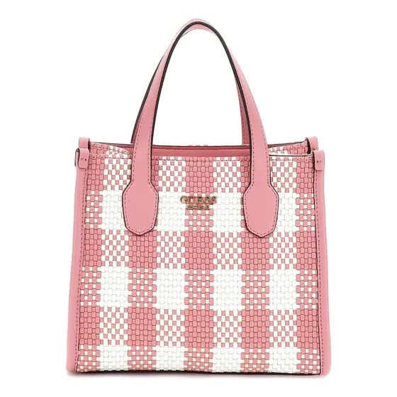 Mini Bolsa Guess Silvana Com Compartimento Duplo, Rosa Multi