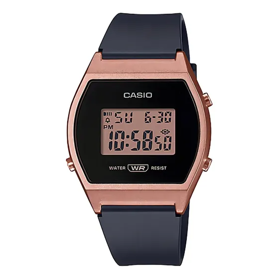 Reloj Mujer Casio Lw-204-1a Digital Negro / Color Del Bisel Rosa