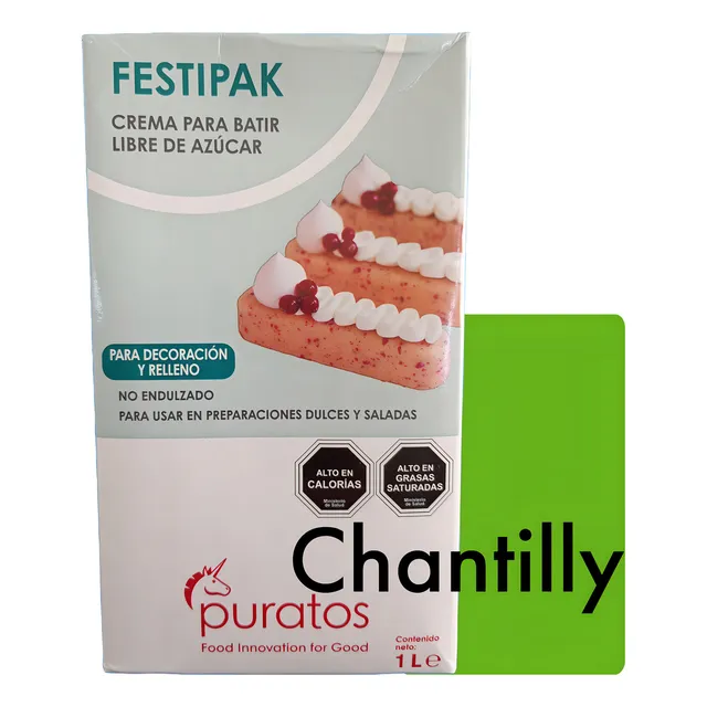 Crema Chantilly Vegetal Festipak Puratos 1lt Sin Azucar