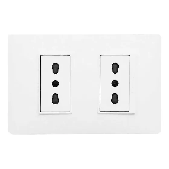 Enchufe Doble Embutido 2p+t Luzica Bticino 16a (pack 3 Unid)