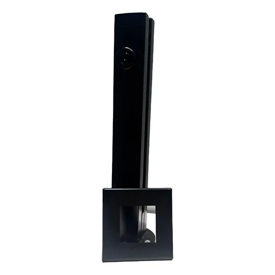Coluna Torre Inox Preta Fosca 20 Cm Guarda Corpo Vidro