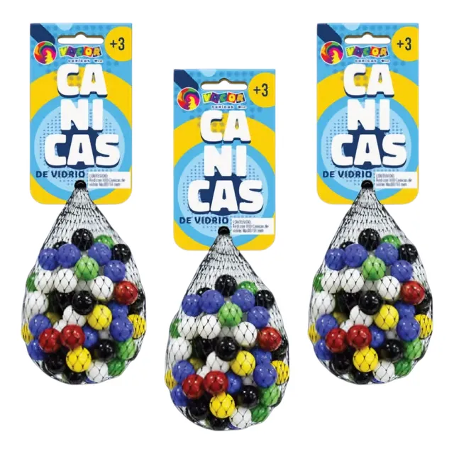 Canicas De Vidrio 6 Colores 14mm 10 Redes Damas Chinas