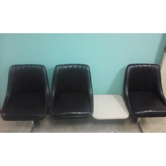 Silla Tandem  Con Revistero En Bipiel Usada Casi Nueva
