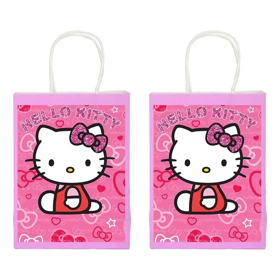 Bolsas Hello Kitty Para Cotillón Dulces Cumpleaños X 12 