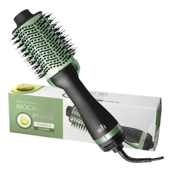 Cepillo Secador 3d 52 Bits Avocado Hidrata Nutre Dry De Alis Color Negro