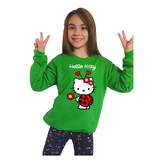 Poleron Cuello Redondo Hello Kitty Estampada Dtf Cod 003