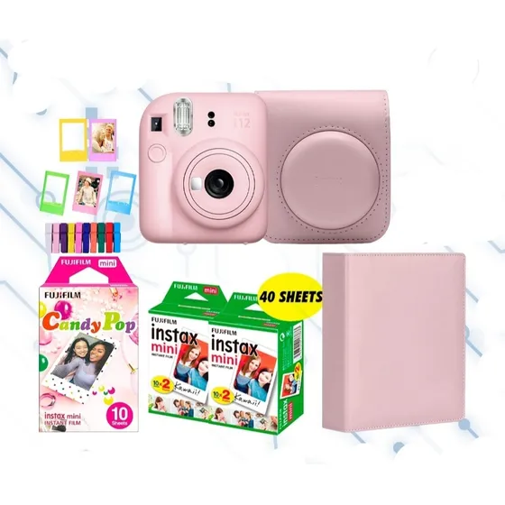Cámara Fujifilm Instax Mini 12 Kit 50 Papeles Fotográficos