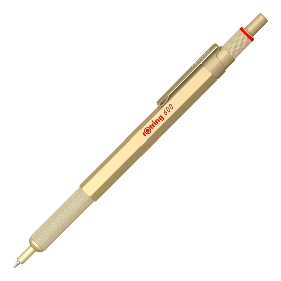Bolígrafo Rotring 600 Punta Media Cuerpo Metálico Color Oro