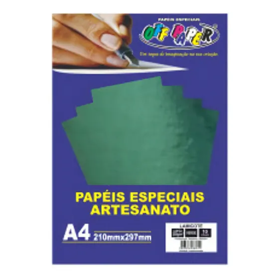 Papel Lamicote Verde A4 250g Com 10 Folhas