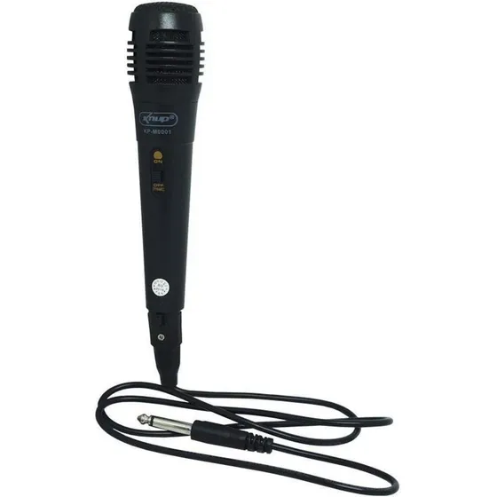 Microfone Dinâmico Chave On Off P10 Knup Kp-m0001