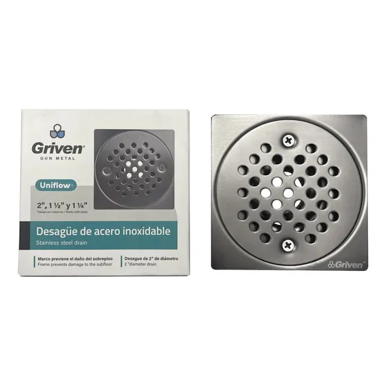 Rejilla Para Piso 2  Gris Acero Inoxidable Griven