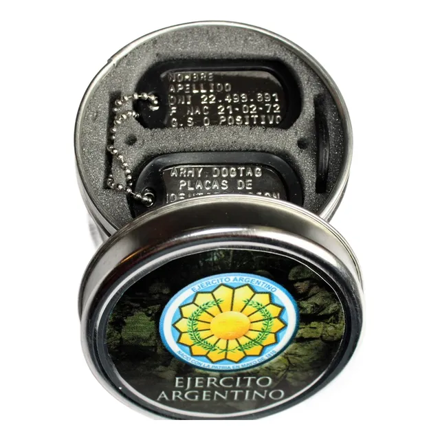 Chapas Identificación Militar Grabadas Ejercito Argentino