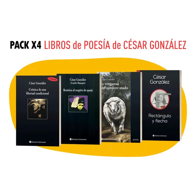 Pack 4 Libros De Poesia De Cesar Gonzalez