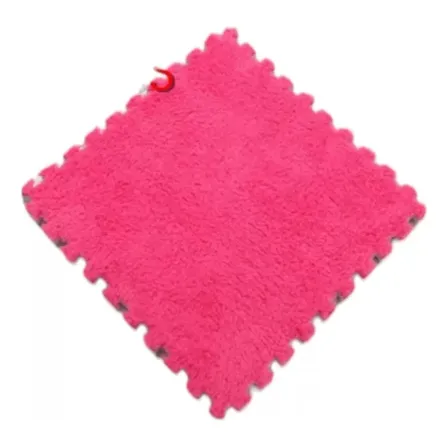 Pack X10 Alfombras Goma Eva Peluda  Piso Felpa 30x30cm