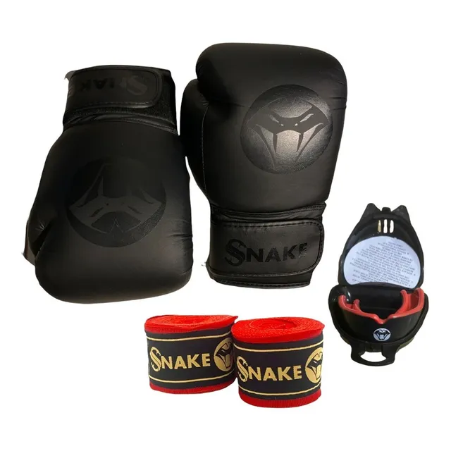 Kit Sparring Snake Guante Box Básico+vendas+protector Bucal