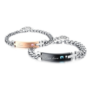 Par De Pulseiras True Love Romântica De Aço Inoxidável Par De Pulseiras True Love Romântica De Aço Inoxidável