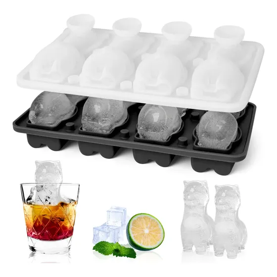 Forma De Gelo 3d Alpaca Cubo Grande Para Uísque Negro