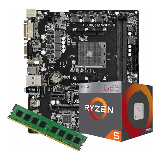 Kit Upgrade Gamer Amd Ryzen 5 5600g Mb A520 16gb Ddr4